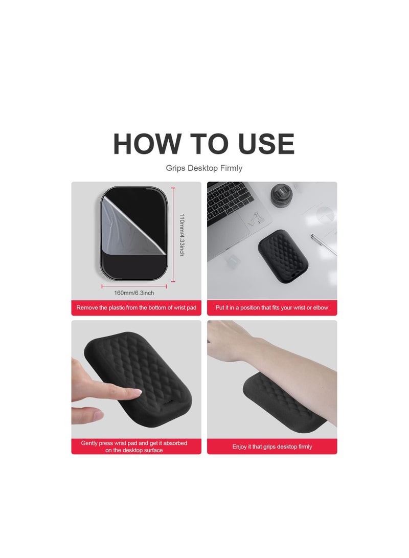 SOLARAE 2 Pcs Elbow Rest Pads for Desk, Wrist Rest Pad, Arm Support Mouse Pad, Relieve Elbow Pain, Comfortable Armrest Pad (6.3x4.3x0.76 inches) for Enhanced Desk Ergonomics. - Image 3