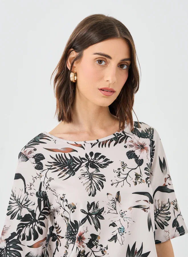Take Two Women Floral Top and Wide Leg Pants Co-Ords