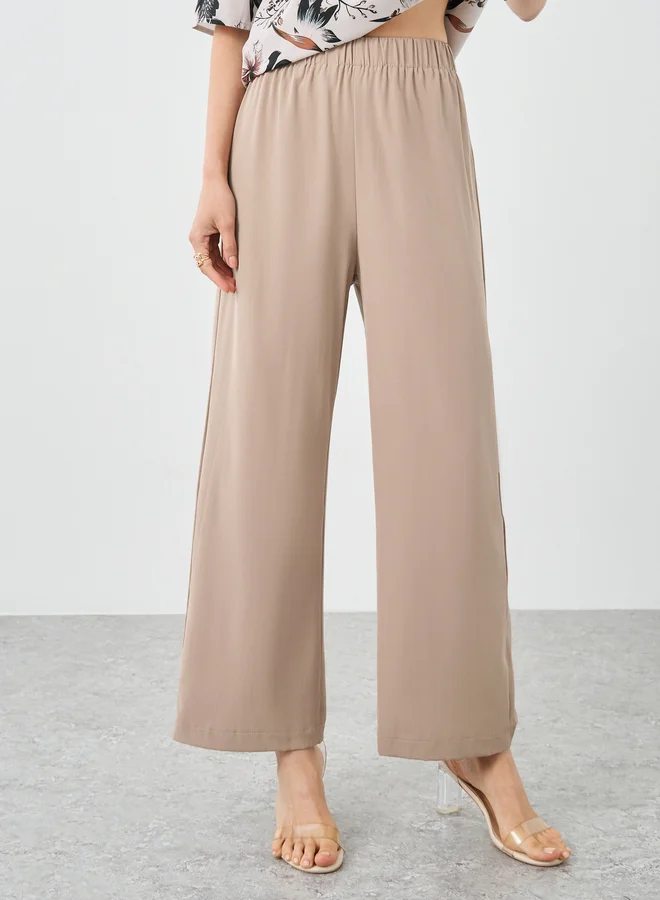 Take Two Women Floral Top and Wide Leg Pants Co-Ords