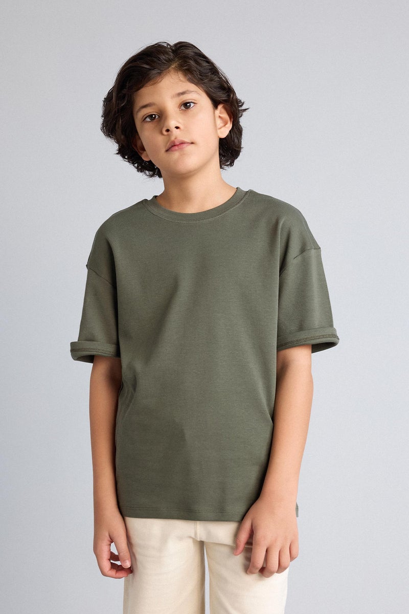DeFacto Green Boy Oversize Fit Short Sleeve T-Shirt Casual - Image 3