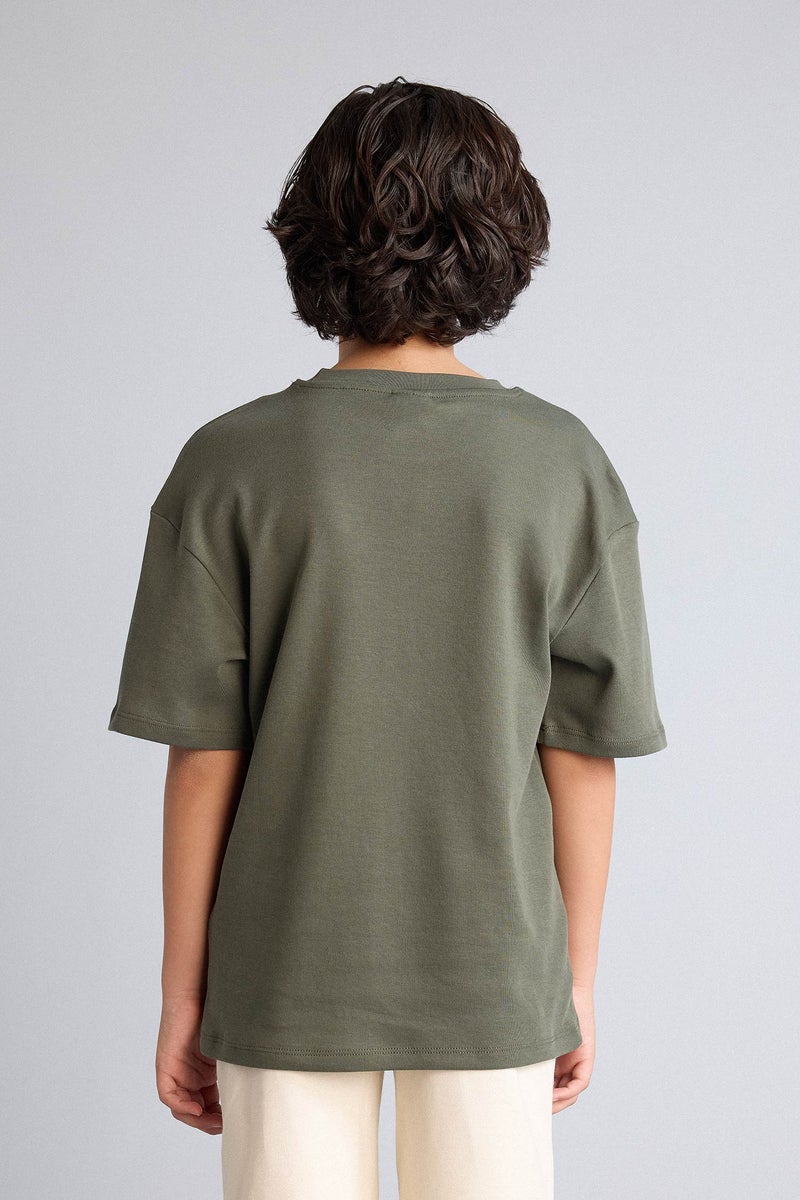 DeFacto Green Boy Oversize Fit Short Sleeve T-Shirt Casual - Image 5