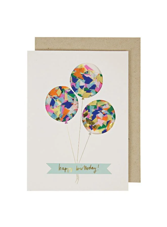 Meri Meri Balloon Confetti Shaker Birthday Card