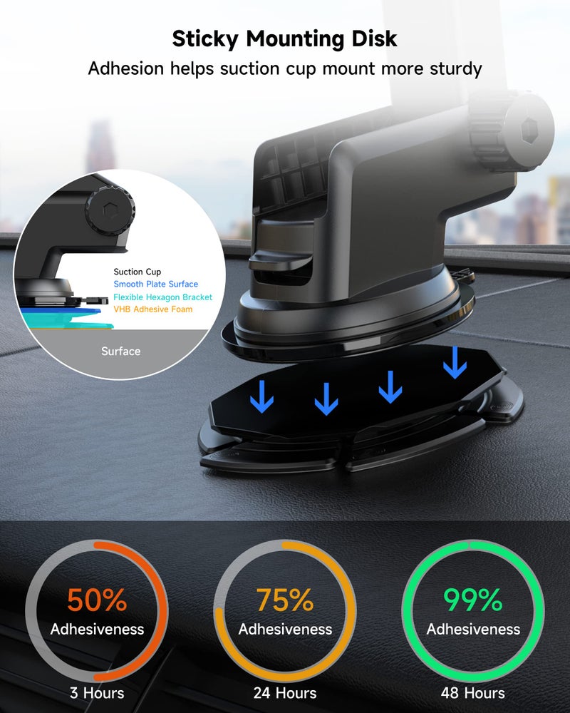 ZEEHOO Dashboard Pad Mounting Disk [Perfect for Curved & Textured Surface] for Wireless Car Charger & Car Phone Mount Holder (80mm-2) - Image 4