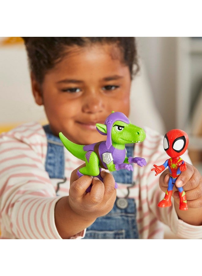 SPIDEY AND HIS AMAZING FRIENDS سبايدي وأصدقاؤه المذهلون مجموعة شخصيات العمل دينو-ويبز، سبايدي وغوبلين رابتور، ألعاب الأبطال الخارقين للأولاد والبنات من عمر 3 سنوات وما فوق - Image 5