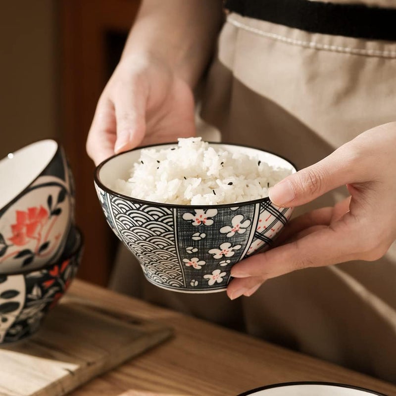 DLEST Ceramic Cereal Bowls 2 Pack 300 ML Microwave Dishwasher Safe Bowls for Soup Salad Pasta Rice Ice Cream Dipping Sauces Stain Resistant Stackable Elegant Gift Box - Image 4
