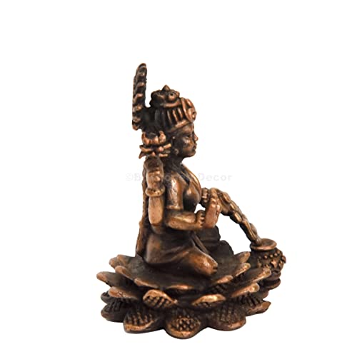 Bhimonee Decor Handmade Copper Dhan Lakshmi Idol | 2.5-Inch Patina Antique Finish | Auspicious Home Temple & Office Décor - Image 3