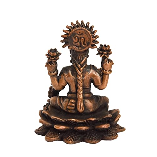 Bhimonee Decor Handmade Copper Dhan Lakshmi Idol | 2.5-Inch Patina Antique Finish | Auspicious Home Temple & Office Décor - Image 4