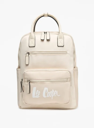 لي كوبر Logo Print Backpack with Handles and Adjustable Straps