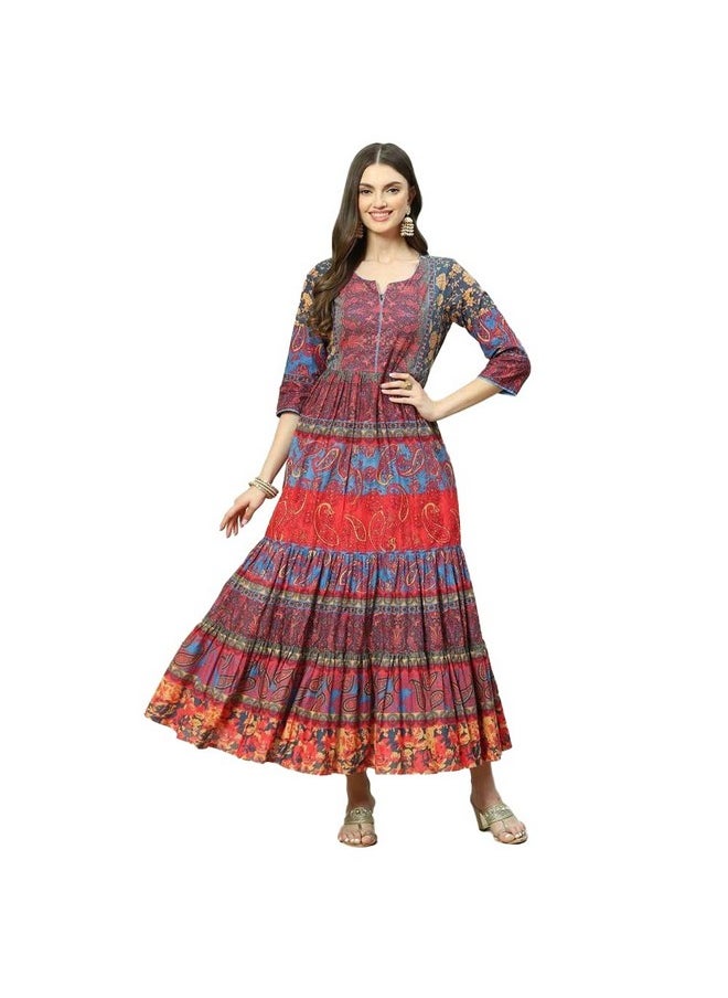 Biba - BIBA Women Printed Mix and Match(Casual D1653_Blue_40) - Image 1