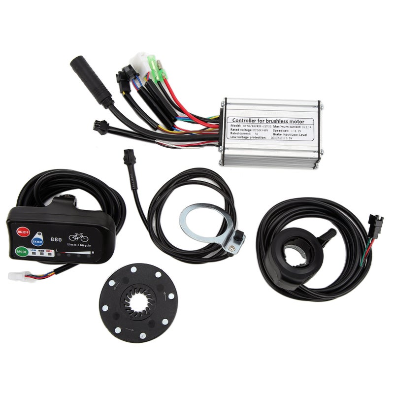 Electric Bicycle 36V/48V 15A Square Wave Controller with LED880 Display Kit for 250W Brushless Motor - Image 1