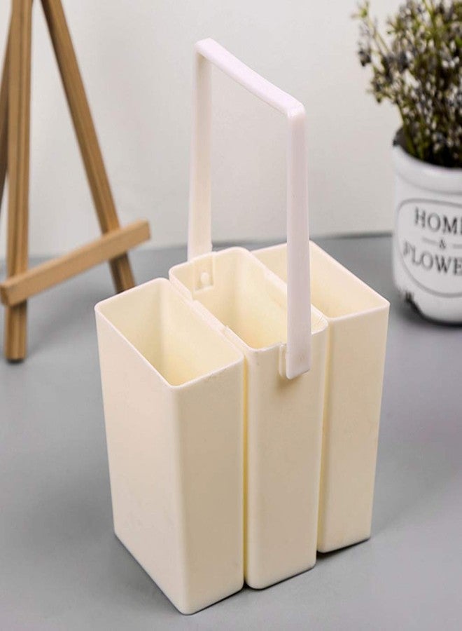 Artibetter Brush Washing Bucket Plastic Triple Detachable Pen Cleaner Barrel Square Watercolor Art Paint Storage Pail Container for Drawing Oil Painting - Image 4