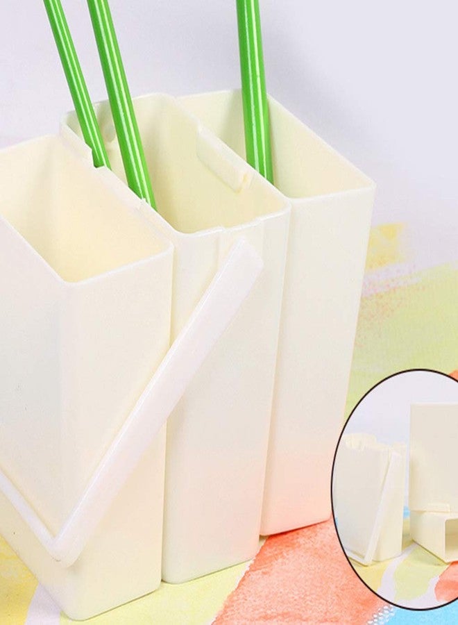 Artibetter Brush Washing Bucket Plastic Triple Detachable Pen Cleaner Barrel Square Watercolor Art Paint Storage Pail Container for Drawing Oil Painting - Image 3