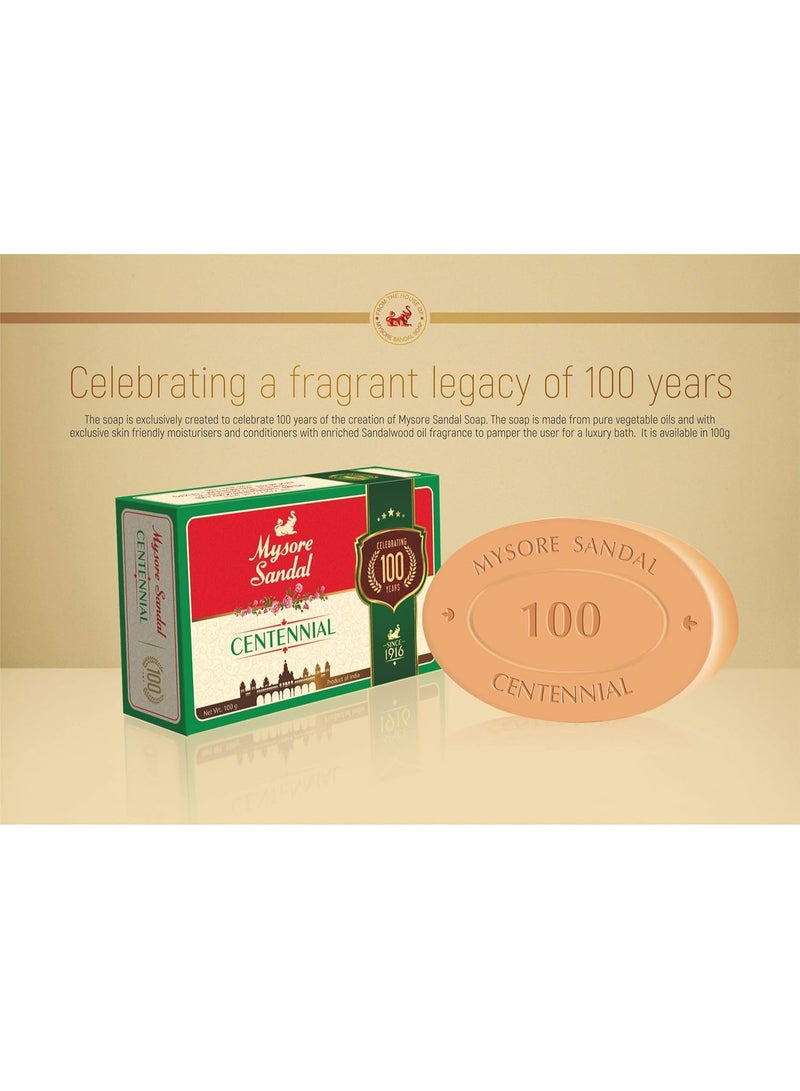 Mysore Sandal Centennial Bathing Soap, 400 g (Pack of 4) - Image 3
