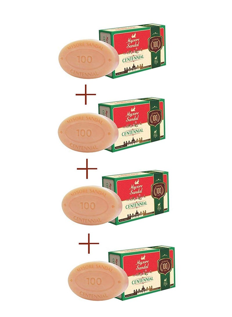 Mysore Sandal Centennial Bathing Soap, 400 g (Pack of 4) - Image 1