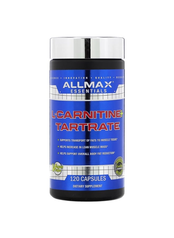 Allmax Essentials, L-Carnitine + Tartrate, 120 Capsules - Image 1