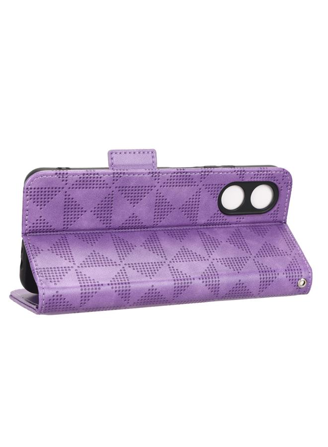 S-TOP Case For OPPO A17 Symmetrical Triangle Leather Phone Case - Image 5