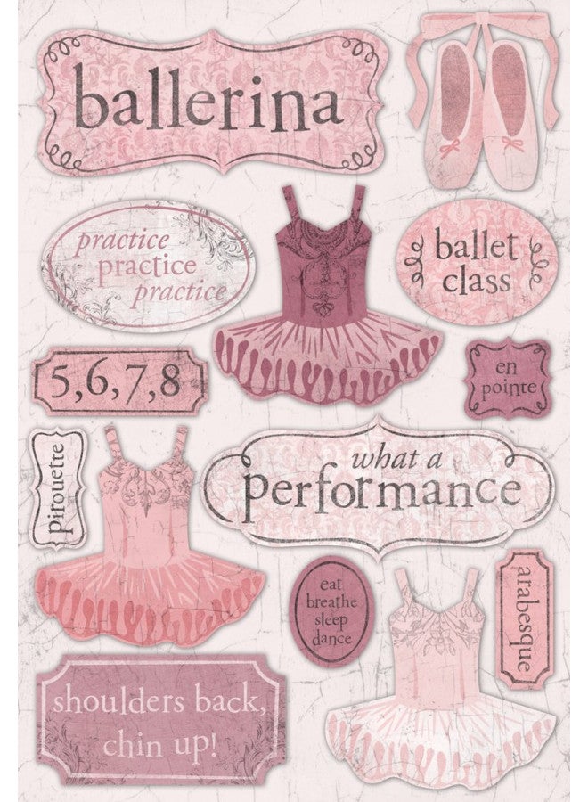 Karen Foster Design Cardstock Sticker Sheet, Ballerina