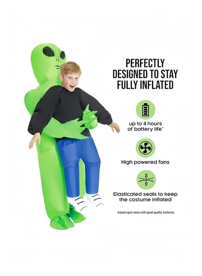 Inflatable Alien Carry Me Costume for Adults – Funny Blow Up Halloween Party Outfit with Air Pump - Image 5