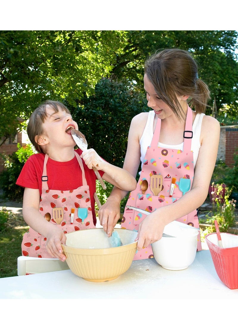 SYOSI Kids Aprons for Girls Toddler, Adjustable with Pockets Cooking Baking Painting Crafting Art Gardening - Image 5