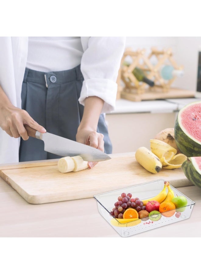 Drawer Organizer and Refrigerator Organizer Set, Stackable Storage Bins, Clear Plastic Makeup Storage Box, Desk Organizer Drawers, 6 Pieces - Image 3