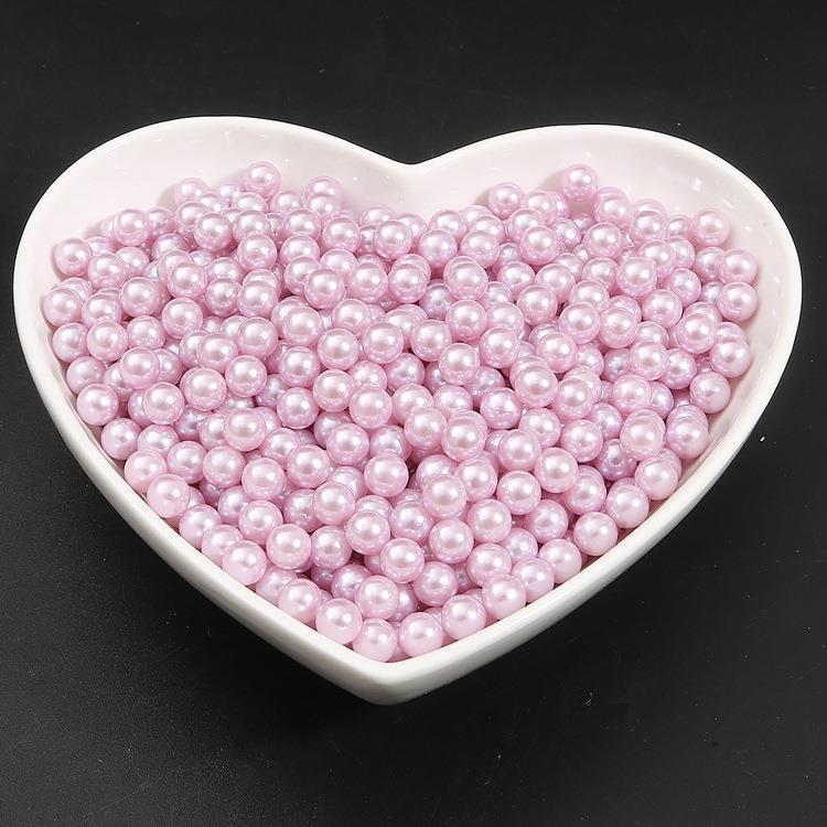 No hole imitation pearl creamy-white ABS color decorative pearl clothing accessories loose beads diy handmade jewelry accessories Light purple