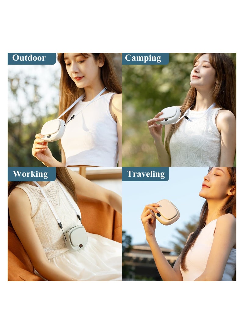 SYOSI Portable Mini Fan, Portable Powerful Battery Neck Fan, Cooling Waist Clip Fan, Cordless Wearable Fan Mini Cooler Fan Camping Fan for Outdoor Travel Office, Personal Eyelash Fan (1800mAh)  - Image 5