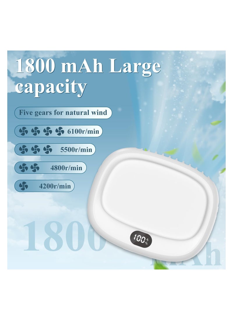 SYOSI Portable Mini Fan, Portable Powerful Battery Neck Fan, Cooling Waist Clip Fan, Cordless Wearable Fan Mini Cooler Fan Camping Fan for Outdoor Travel Office, Personal Eyelash Fan (1800mAh)  - Image 2