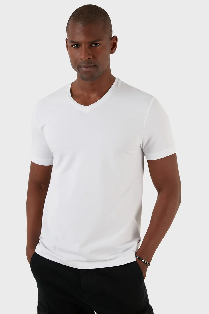 Exxe Cotton Regular Fit V-Neck Basic T Shirt Men's T Shirt MODJ000V