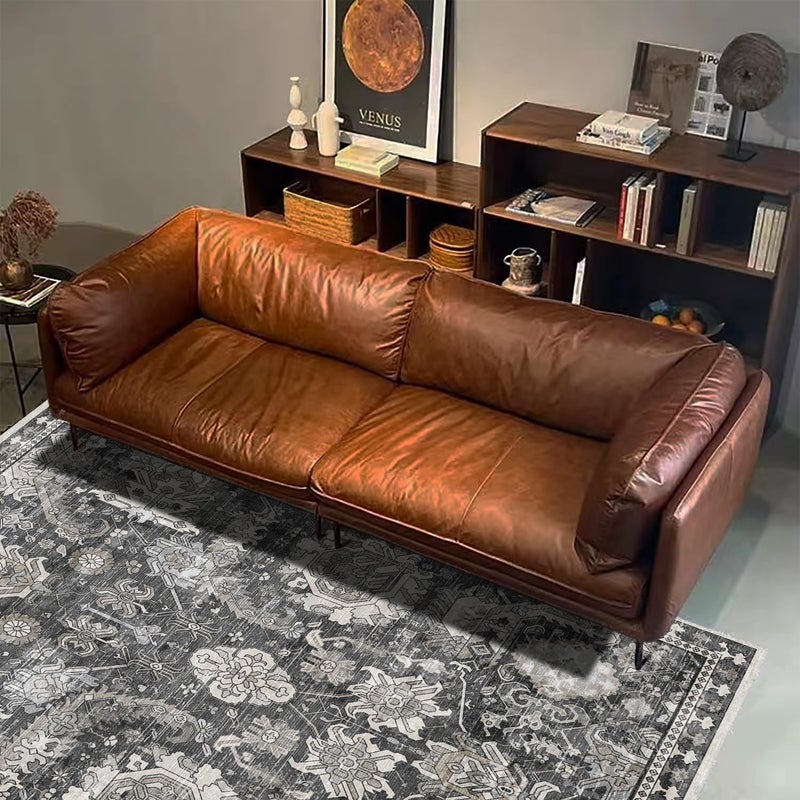RUGSURE Washable Area Rugs - Perfect for Living Room, Bedroom, Kids Room, Nursery - Stain & Water Resistant Non-Slip, Pet & Child Friendly, Vintage Tribal Area Rugs (Grey, 4' x 6') - Image 5