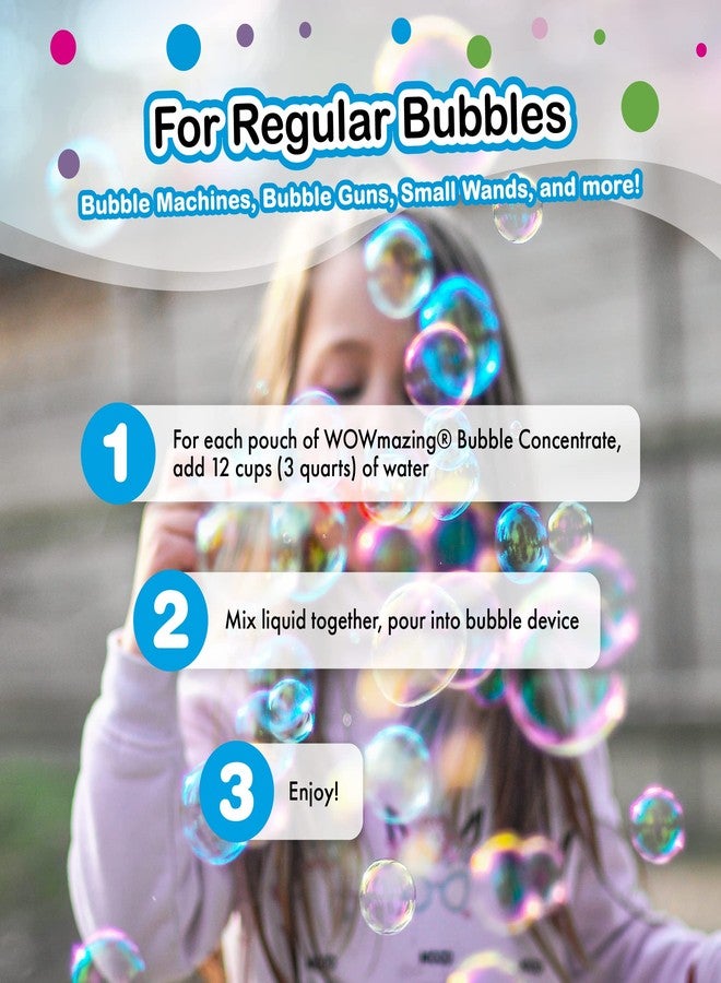 WOWMAZING Big Bubbles Refill - Concentrated Giant Bubble Solution Makes 2.3 Gallons | 3 Pouches for Kids’ Fun | USA Made - Image 3
