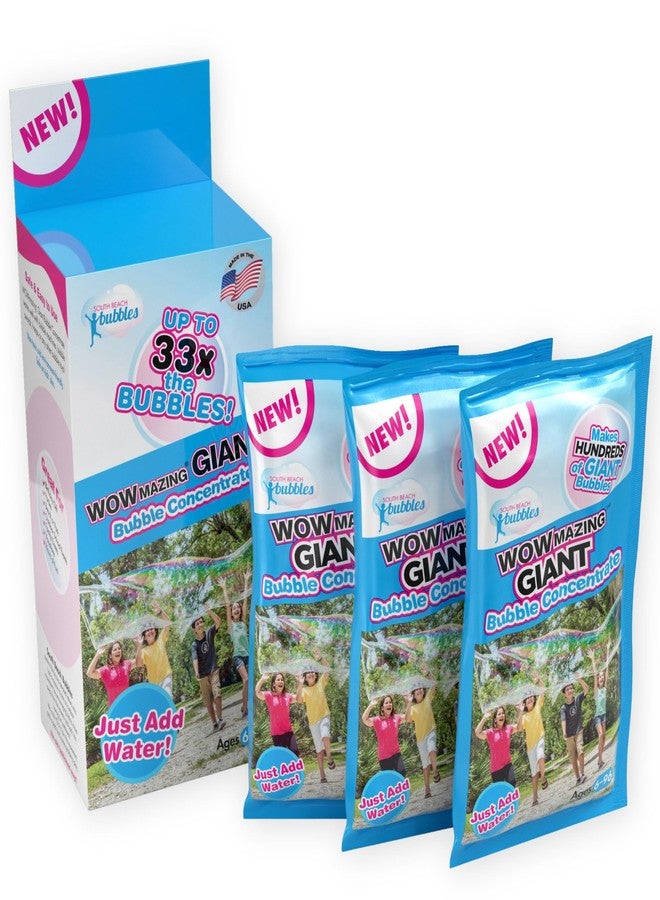 WOWMAZING Big Bubbles Refill - Concentrated Giant Bubble Solution Makes 2.3 Gallons | 3 Pouches for Kids’ Fun | USA Made - Image 1