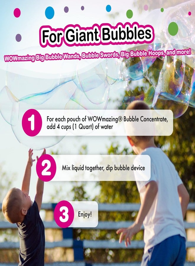 WOWMAZING Big Bubbles Refill - Concentrated Giant Bubble Solution Makes 2.3 Gallons | 3 Pouches for Kids’ Fun | USA Made - Image 4