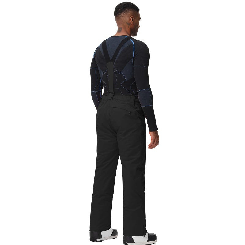 SnowElve Men's Insulated Snow Pants Waterproof Ski Pant for Winter Hiking Bottom Leg Zipper Outdoor Pants Zipper Pockets(YSB-K03,Black,XL) - Image 4
