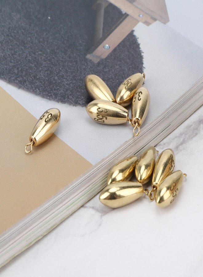 10Pcs Portable Reusable Rotation Fishing Weights Sinkers Tackle Accessory Golden - Image 4