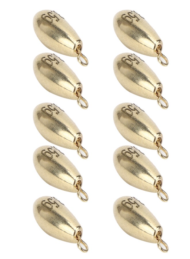 10Pcs Portable Reusable Rotation Fishing Weights Sinkers Tackle Accessory Golden - Image 2