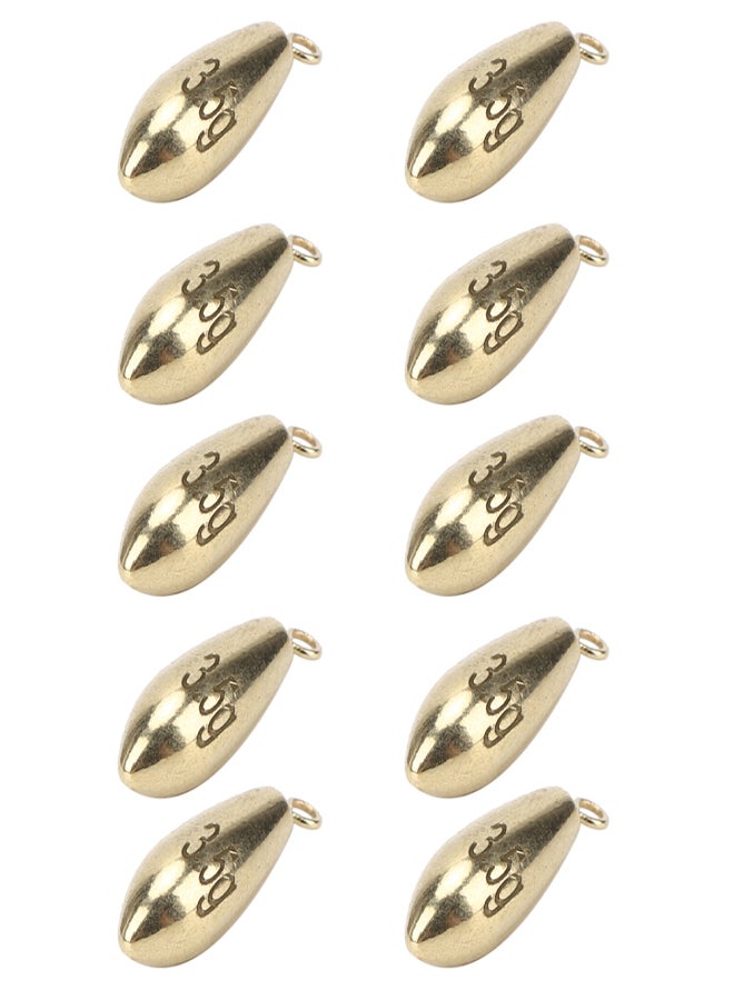 10Pcs Portable Reusable Rotation Fishing Weights Sinkers Tackle Accessory Golden - Image 3