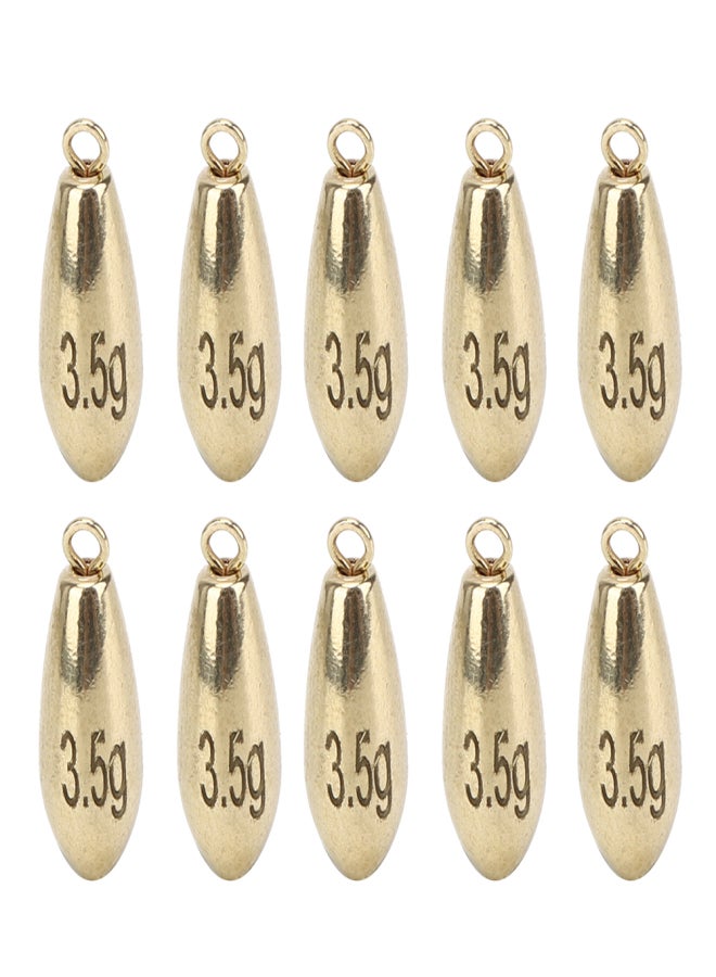 10Pcs Portable Reusable Rotation Fishing Weights Sinkers Tackle Accessory Golden - Image 1