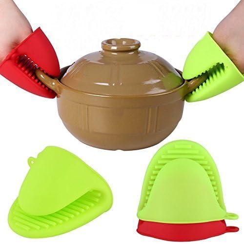 VIDORA VIDORA Oven Mittens 1 Pair Silicone Baking Gloves Finger Mitts Grips Heat Resistant Pot Holders Silicon Holder for Kitchen Kitchen Hot Pot Holder Vessel Holder  - Image 5