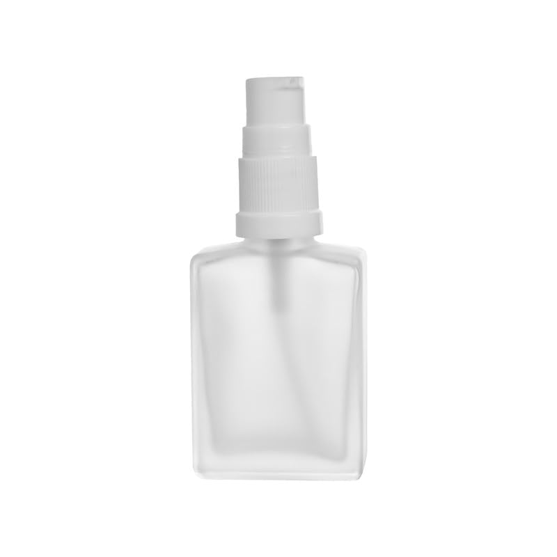 Devinez Frost Rectangle Glass Bottle 30ml Pack of 2 with White Lotion Pump for Serum Essential Oils Blends DIY Skin Care Cosmetics Multipurpose Bottle for Home and Travel Purpose - Image 2