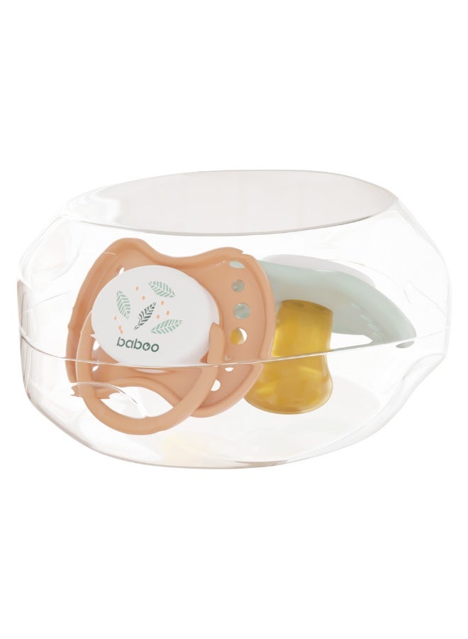 Baboo Latex Orthodontic Baby Pacifier With Sterilizer Box - Peachy Keen - 2pcs - 0m+ - Image 3