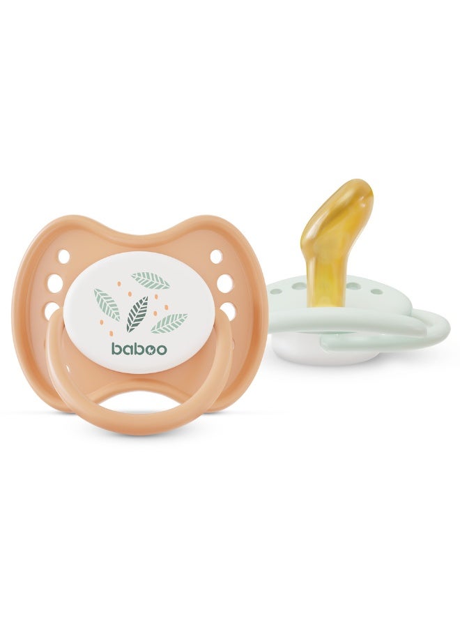 Baboo Latex Orthodontic Baby Pacifier With Sterilizer Box - Peachy Keen - 2pcs - 0m+ - Image 2