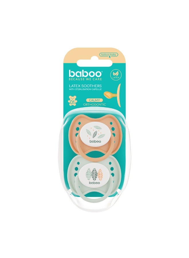 Baboo Latex Orthodontic Baby Pacifier With Sterilizer Box - Peachy Keen - 2pcs - 0m+ - Image 4
