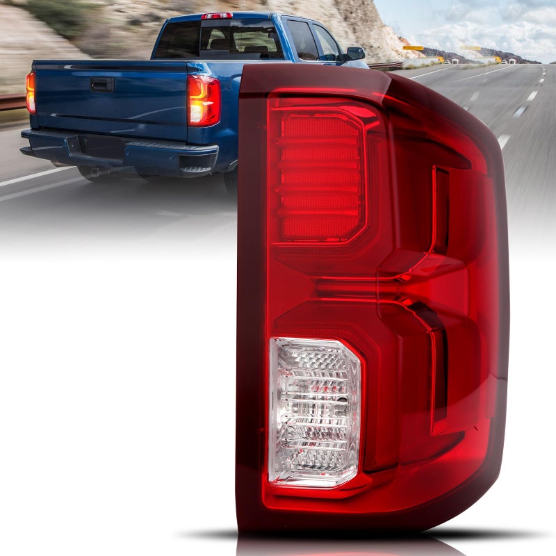 Clidr Tail Light Assembly Compatible with Chevy Silverado 1500 2016 2017 2018 LED Rear Lamp 84288719 Right Passenger Side Only Compatible wFactory LED Models