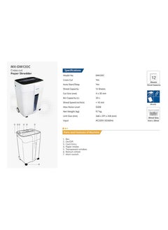 Maxi Maxi Cross Cut Shredder 120C 12 Sheets, Micro cut to shred paper and staples.  - Image 2