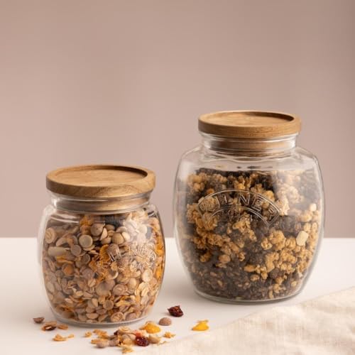 Kilner Universal Jar Wooden Lid 085 Litre Glass Food Container With Silicone Seals Kitchen Pantry Storage For Dry Food Like Grains Pasta And Cereals - Image 3