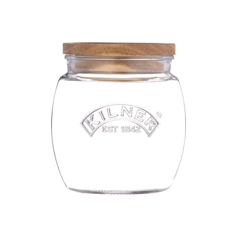 Kilner Universal Jar Wooden Lid 085 Litre Glass Food Container With Silicone Seals Kitchen Pantry Storage For Dry Food Like Grains Pasta And Cereals - Image 2
