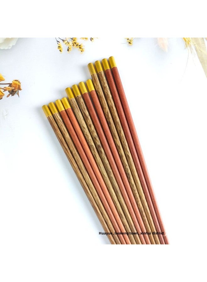 Children's Chopsticks Household Round Fu Chicken Wing Wooden Chopsticks Mahogany Chopsticks No Paint No Wax Solid Wood Family Short Chopsticks Manufacturers Wholesale-Color:Chicken Wings Children Fuding 20cm  - Image 3