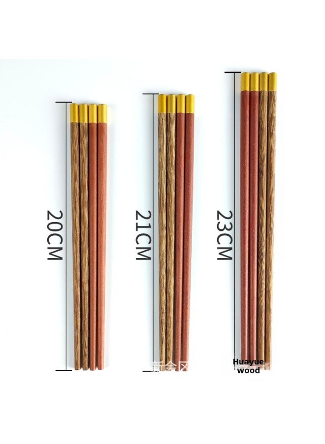 Children's Chopsticks Household Round Fu Chicken Wing Wooden Chopsticks Mahogany Chopsticks No Paint No Wax Solid Wood Family Short Chopsticks Manufacturers Wholesale-Color:Chicken Wings Children Fuding 20cm  - Image 2