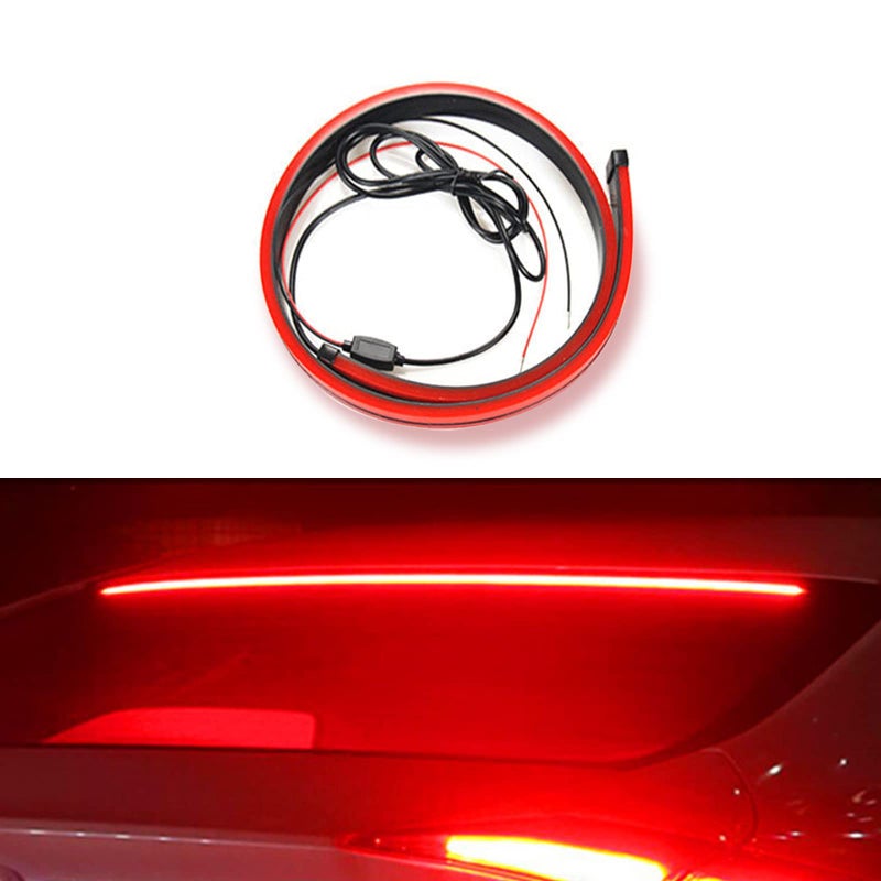 Miytsya 1 PC LED Third Brake Light Strip Universal Red 3rd Brake Light Bar Sequential Turn Signals IP67 Waterproof Flash Flexible High Mount Stop Light for Jeep Pickup Truck RV SUV 394 Inch