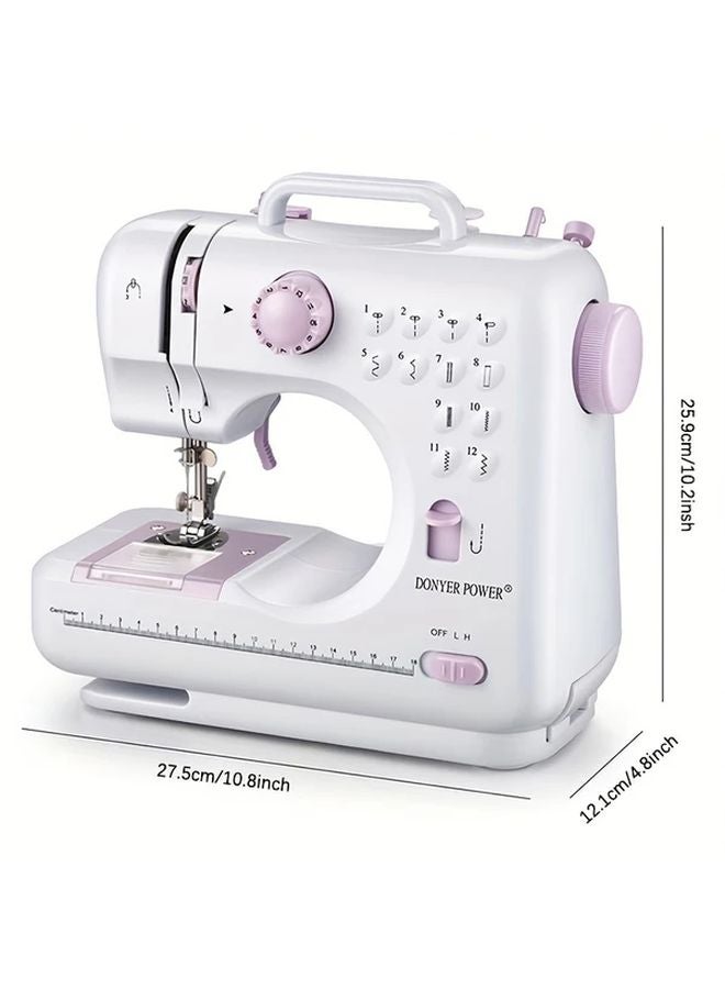 White Versatile Sewing Machine For Clothing Curtains Pillows Crafts US Plug 110 130V - Image 2